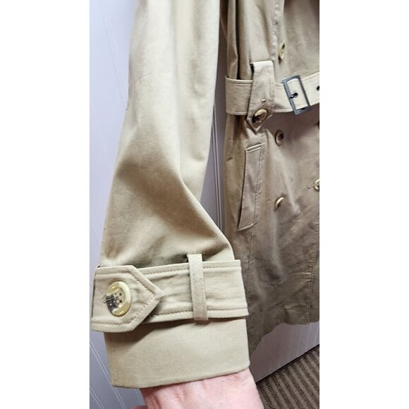 ASOS Beige Trench Coat With Belted Waist & Double-Breasted Button Closure - Picture 4 of 13